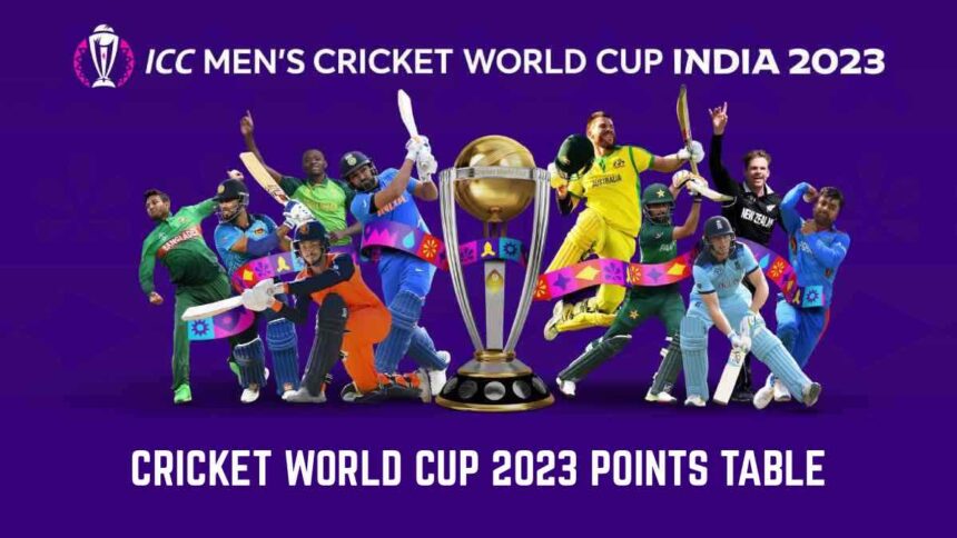 Cricket World Cup 2023 Points Table and Team Standings